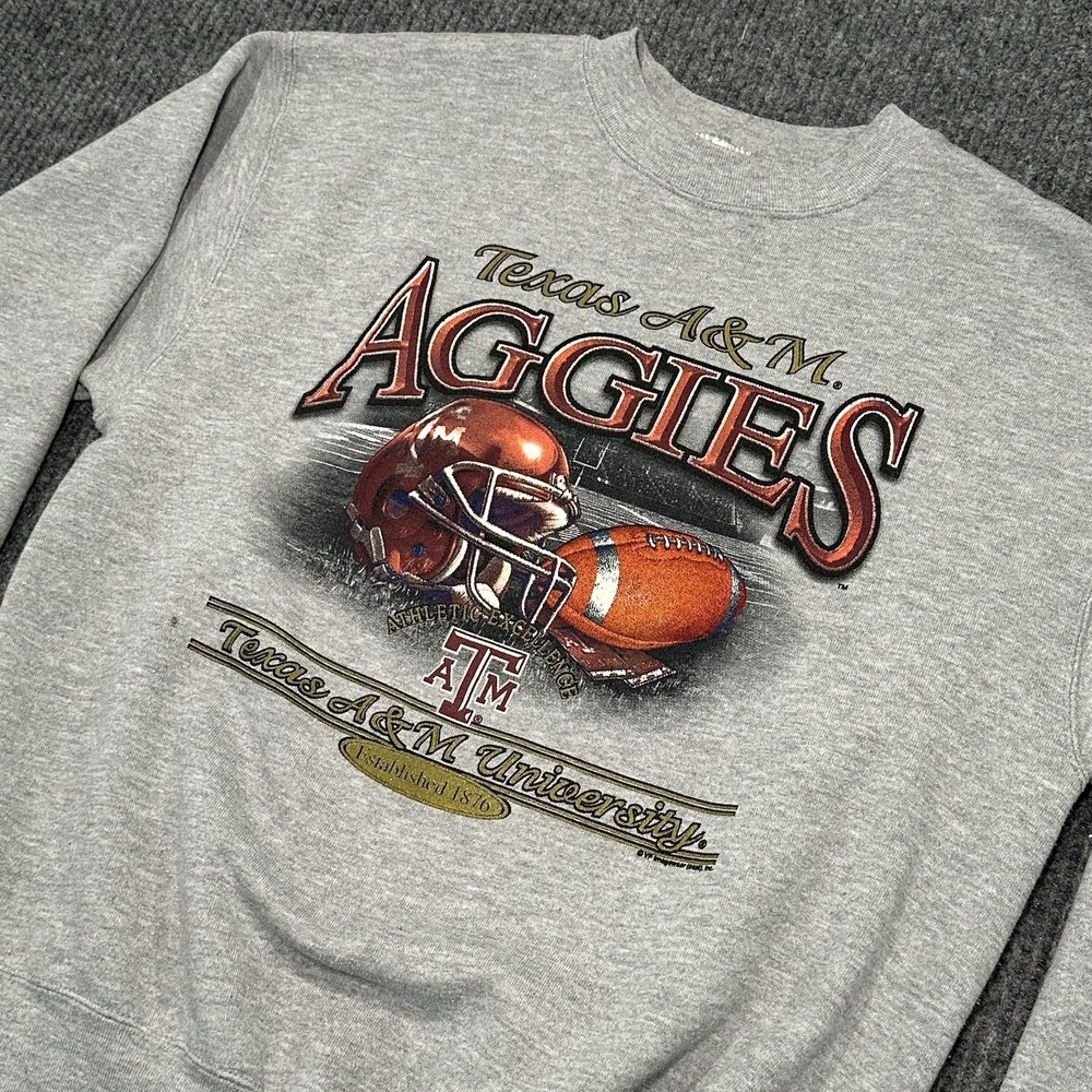 Vintage‎ Texas A&M Aggies on a Lee Tag USA Made Crewneck Sz Medium Football